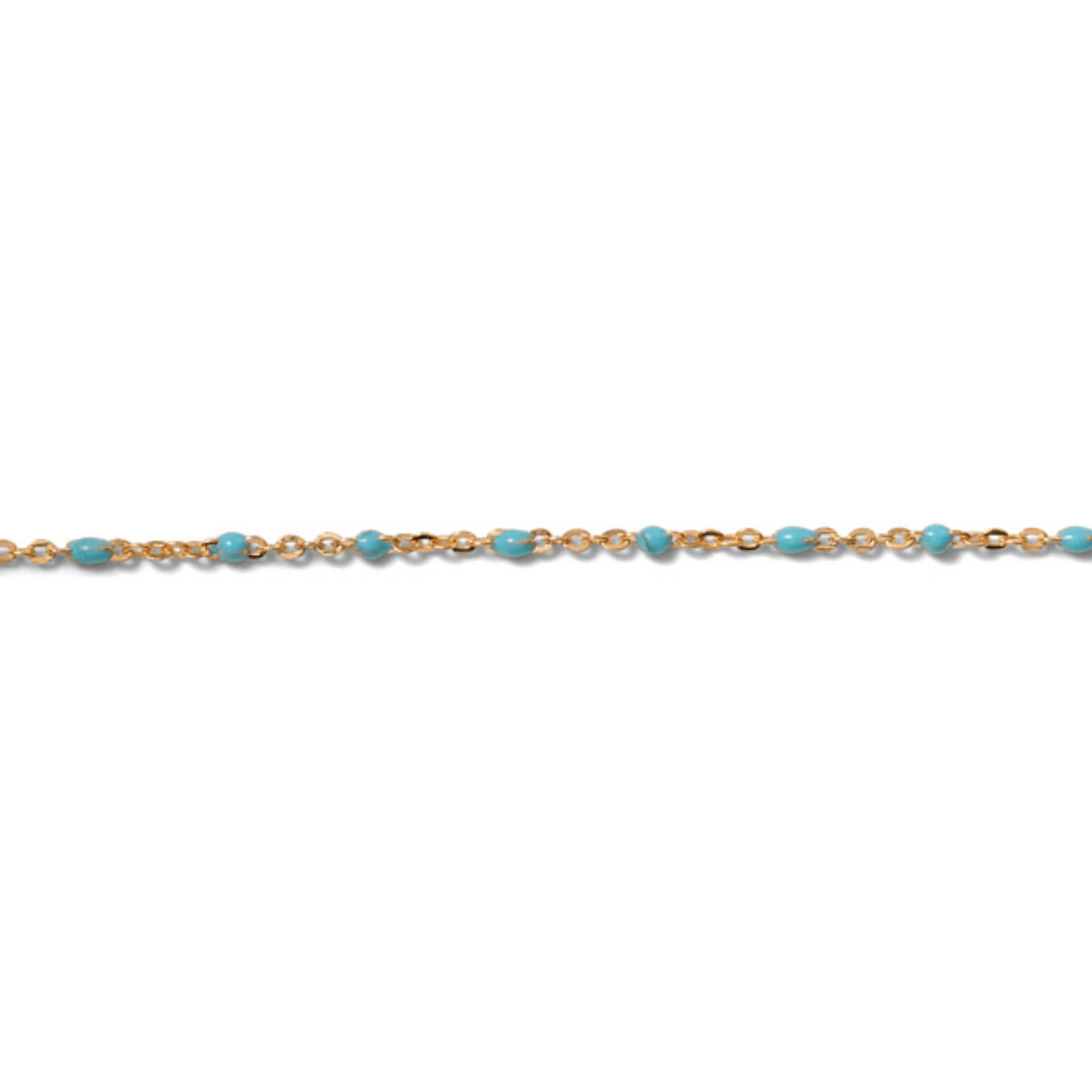 Permanent Jewelry, Turquoise Enamel Cable Chain, Yellow Gold Filled, sold by the Inch