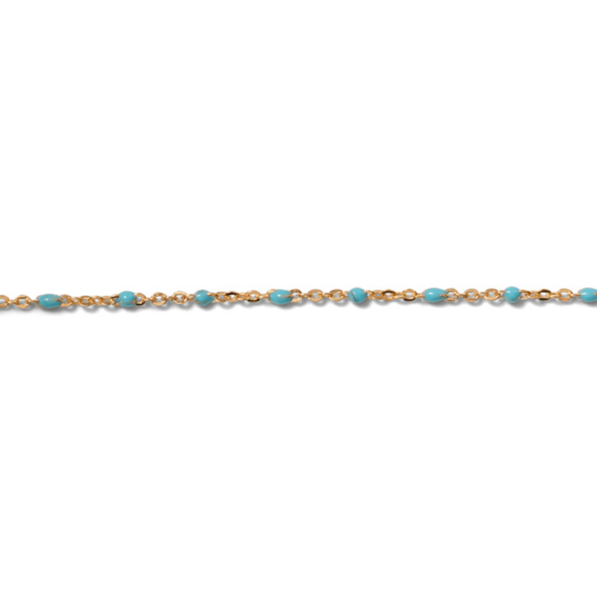 Permanent Jewelry, Turquoise Enamel Cable Chain, Yellow Gold Filled, sold by the Inch