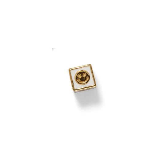 Happy Face Bead Charm, Vermeil
