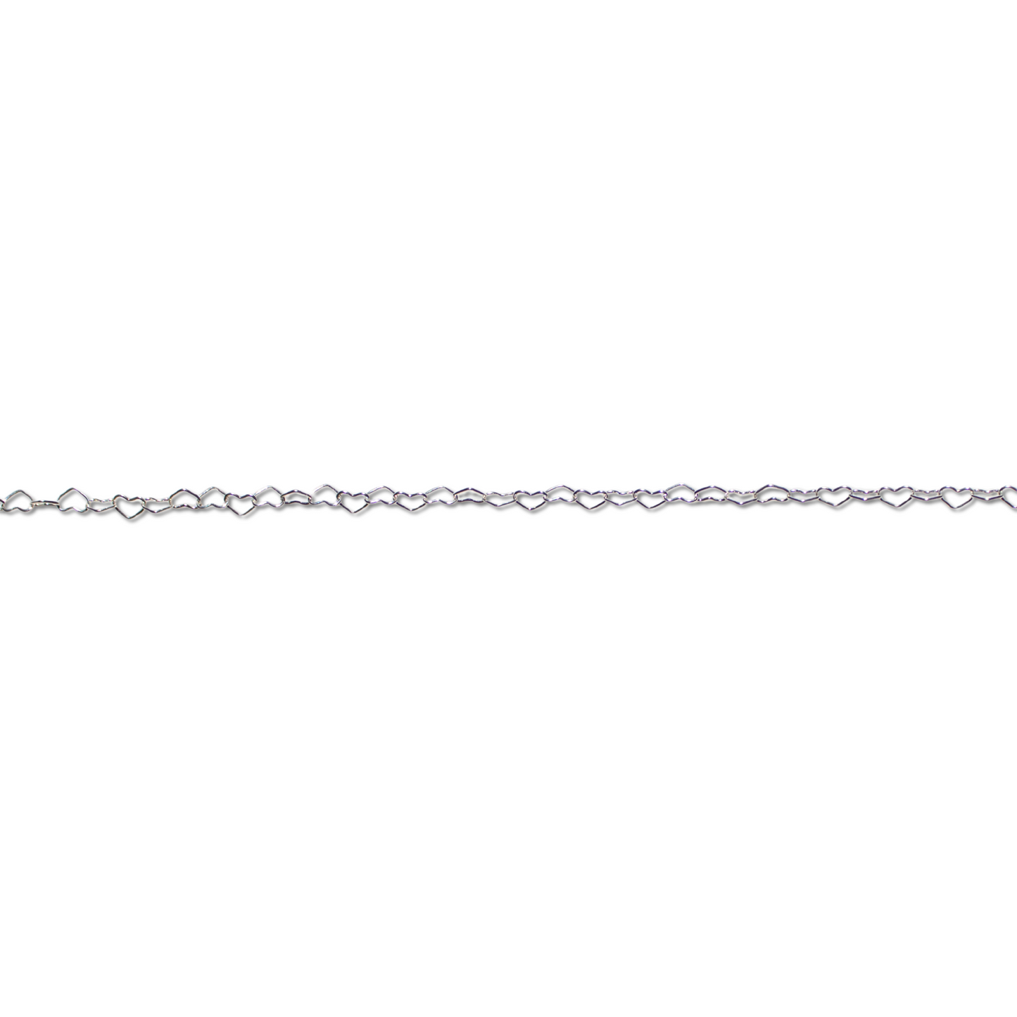 Permanent Jewelry, heart chain, sterling silver, sold by the inch