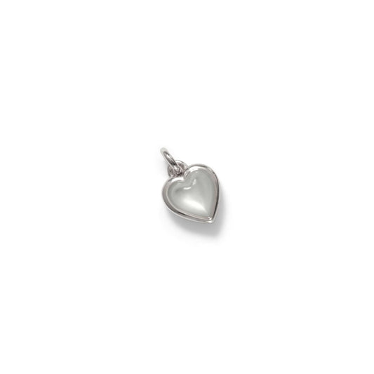 Pearl Heart Charm, Sterling Silver