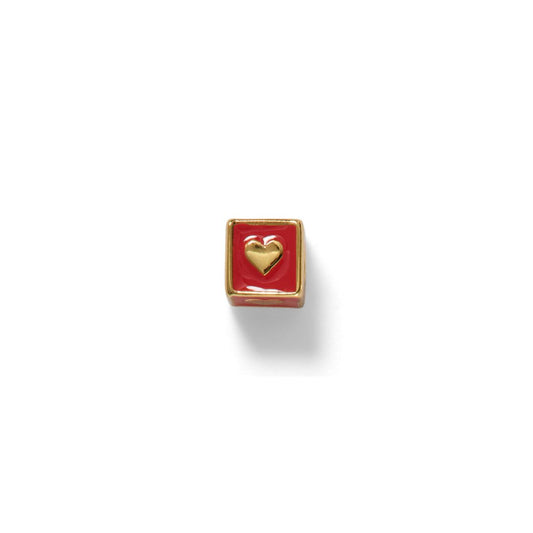 Heart Bead Charm, Vermeil