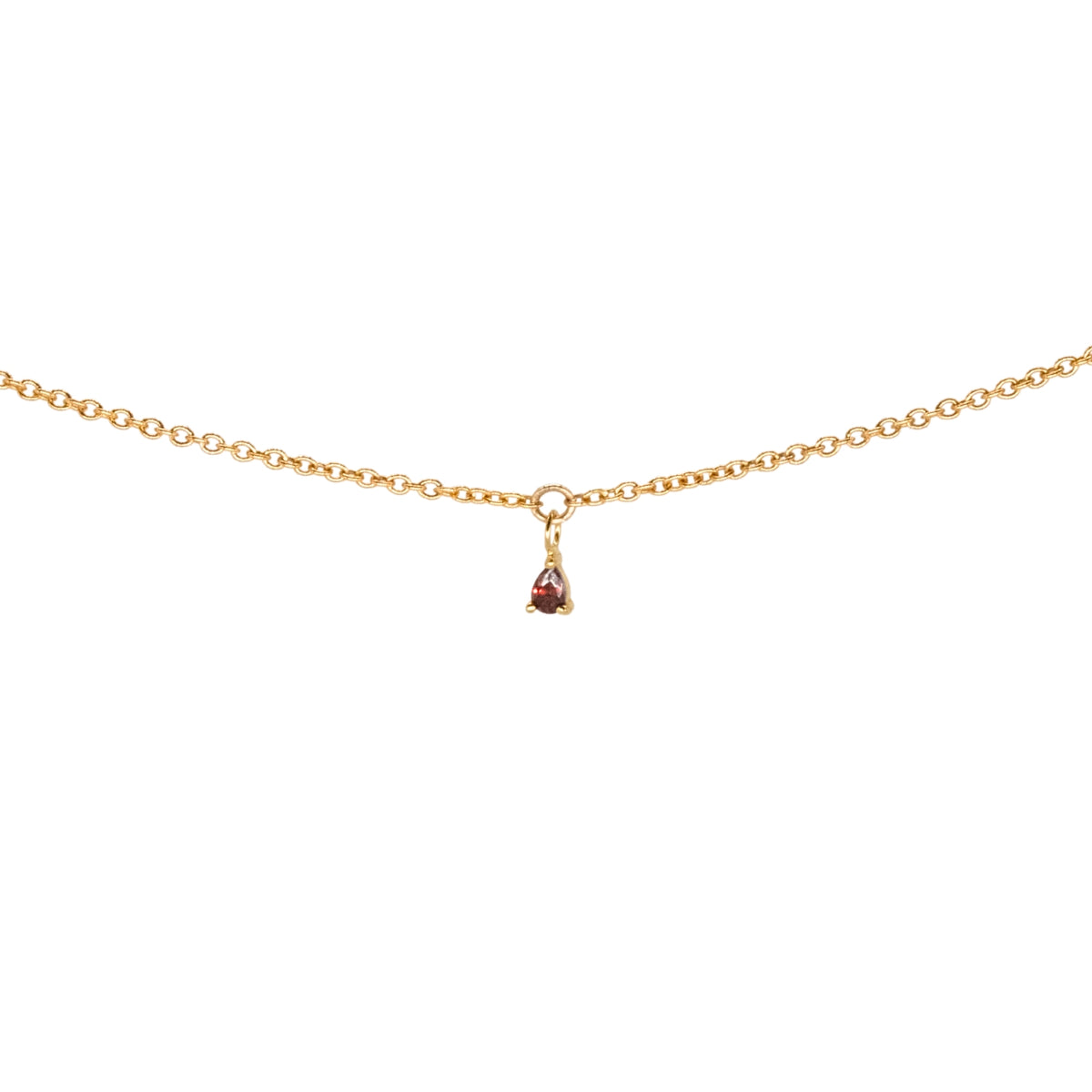 Garnet Pear Charm, Vermeil