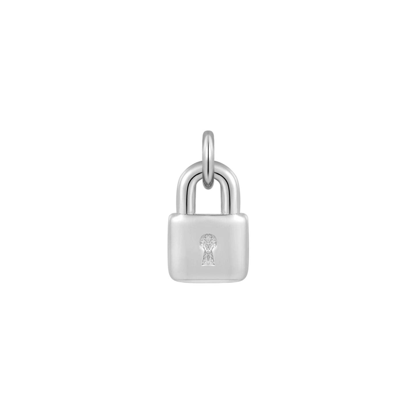 Permanent Jewelry, Padlock Charm, Sterling Silver