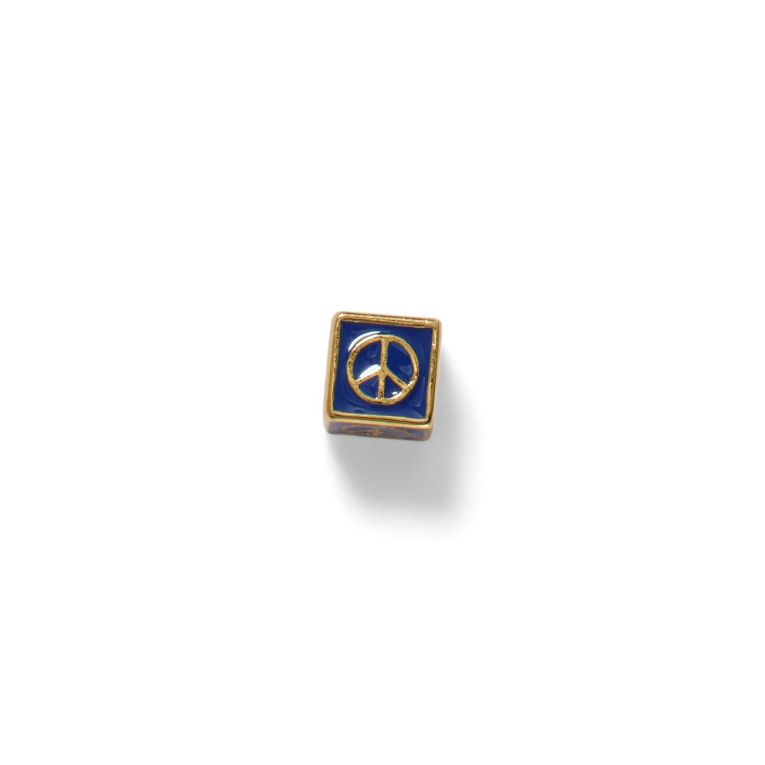 Peace Sign Bead Charm, Vermeil