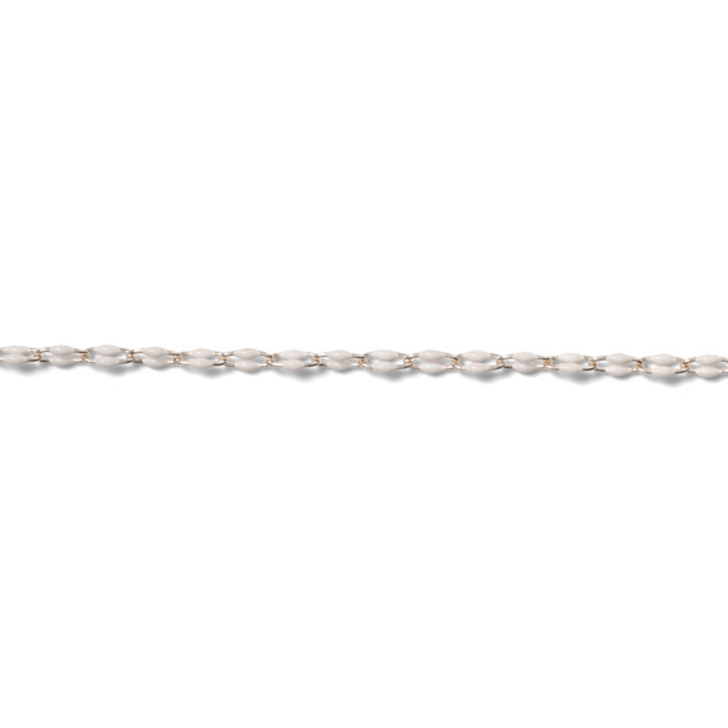 Permanent Jewelry, White Enamel Paperclip Chain, Sterling Silver, sold by the Inch