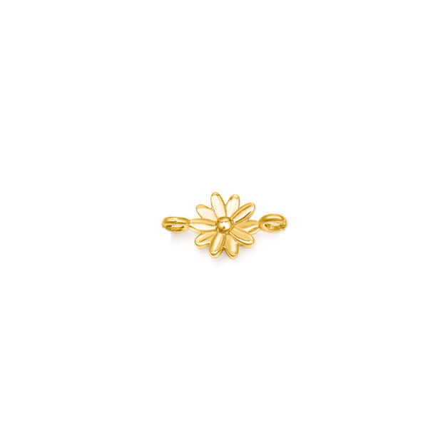 Permanent Jewelry, connector charm, daisy, vermeil