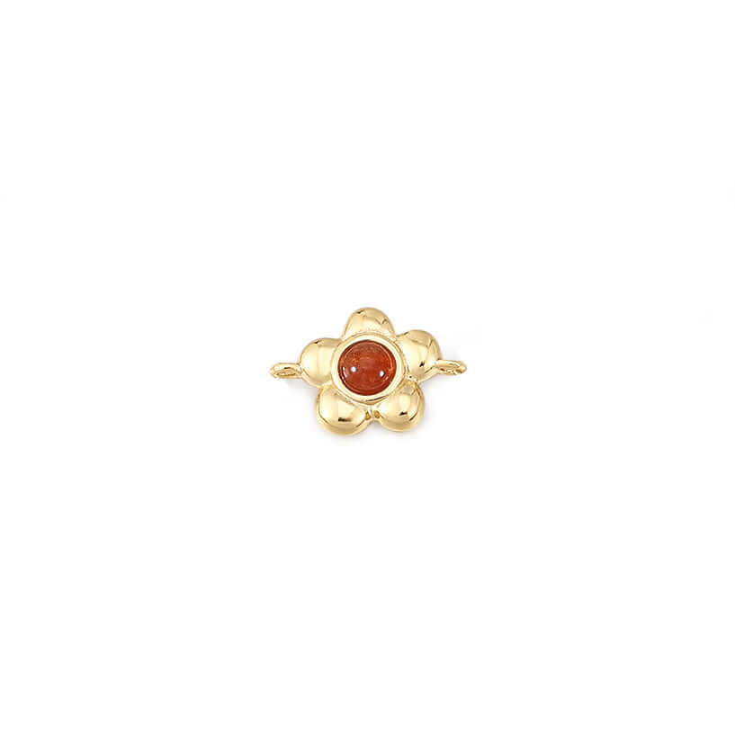 Permanent Jewelry, connector charm, flower, vermeil