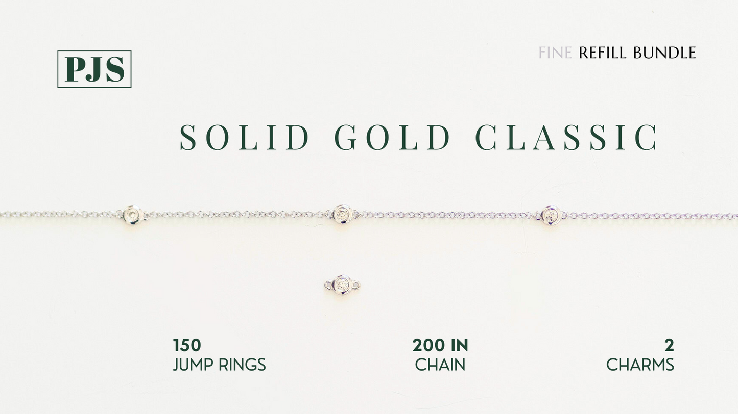 Permanent Jewelry, Paperclip Chain, Long-Short Link Chain, Disk Chain, Cable Chain, Cable Chain, Diamond Bezel Connector, Diamond Bezel Connector, 14k Solid Yellow Gold Jump Rings, 14k Solid White Gold Jump Rings