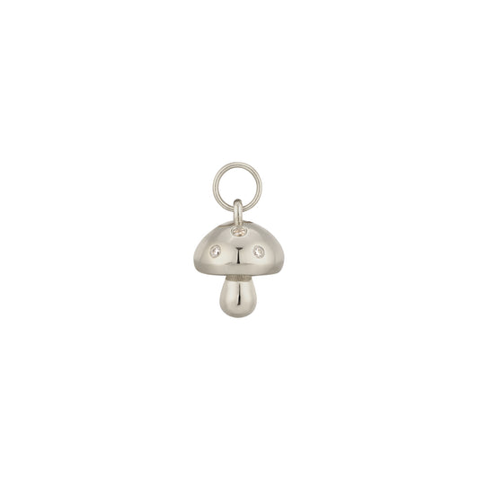 Permanent Jewelry, mushroom charm, sterling silver