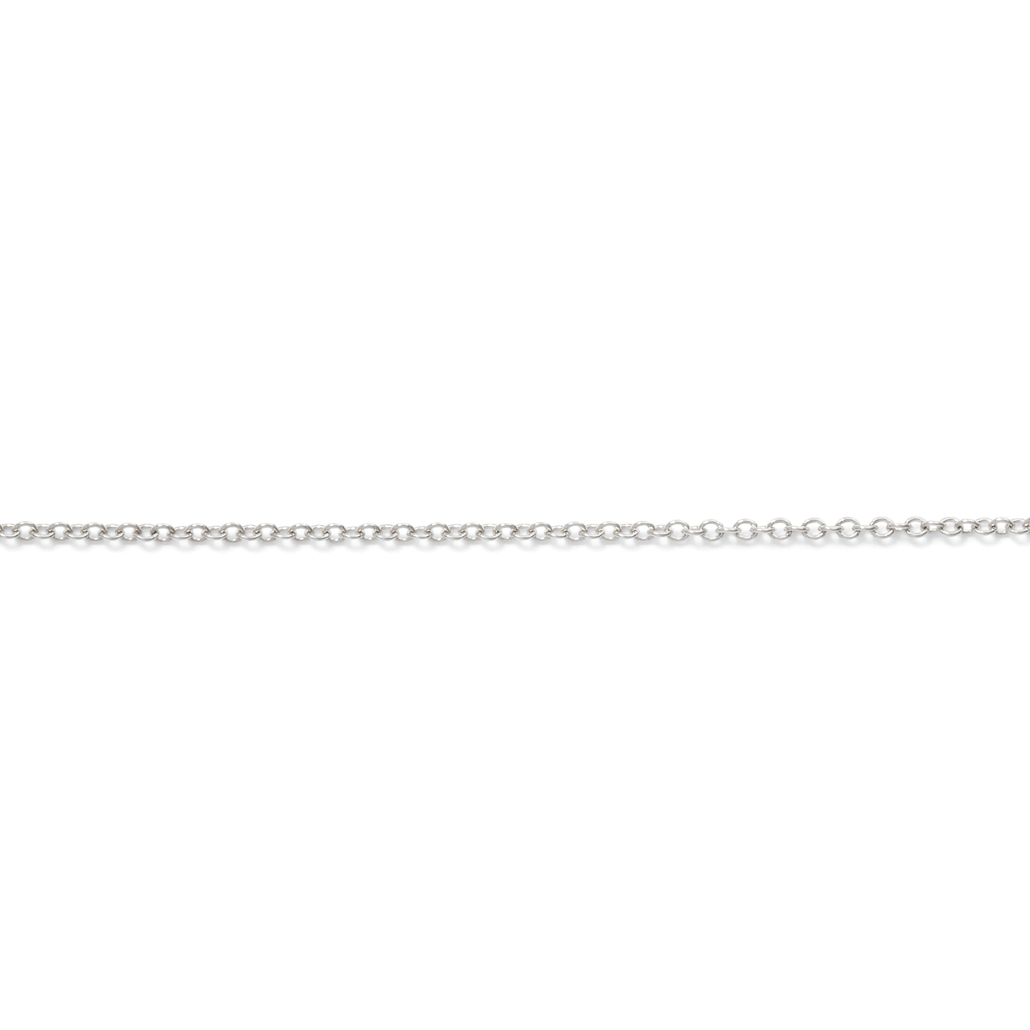 Permanent Jewelry, Cable Chain, 14k Solid White Gold by the Inch
