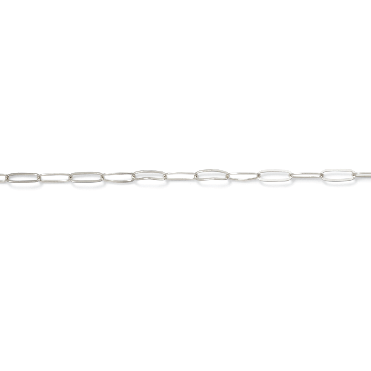 Permanent Jewelry, Paperclip Chain, 14k Solid White Gold by the Inch