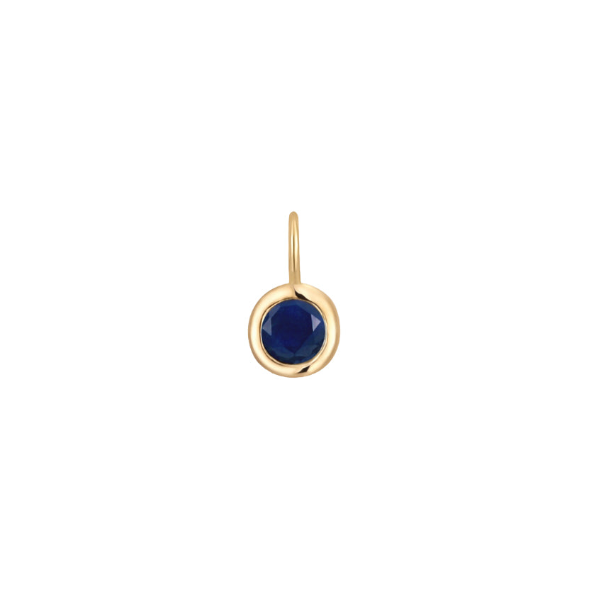 Permanent Jewelry, Sapphire Charm, Vermeil