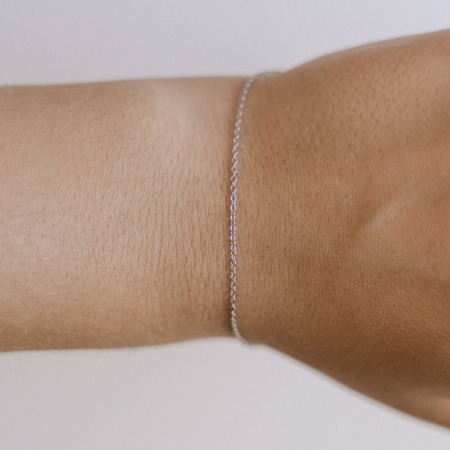 Cable Chain, 14k Solid White Gold by the Inch