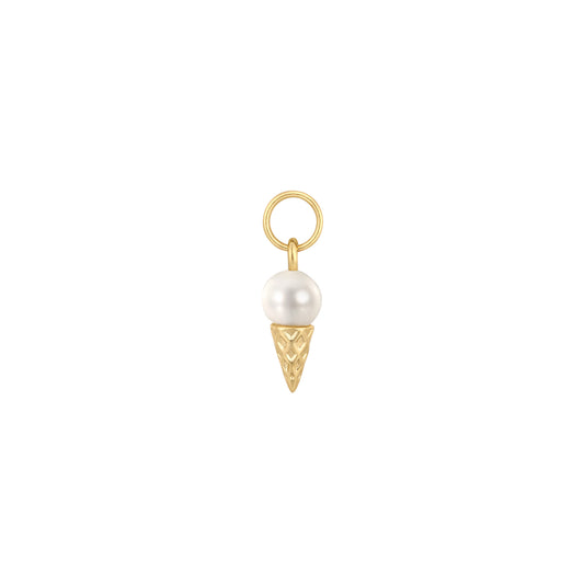 Permanent Jewelry, ice cream charm, vermeil