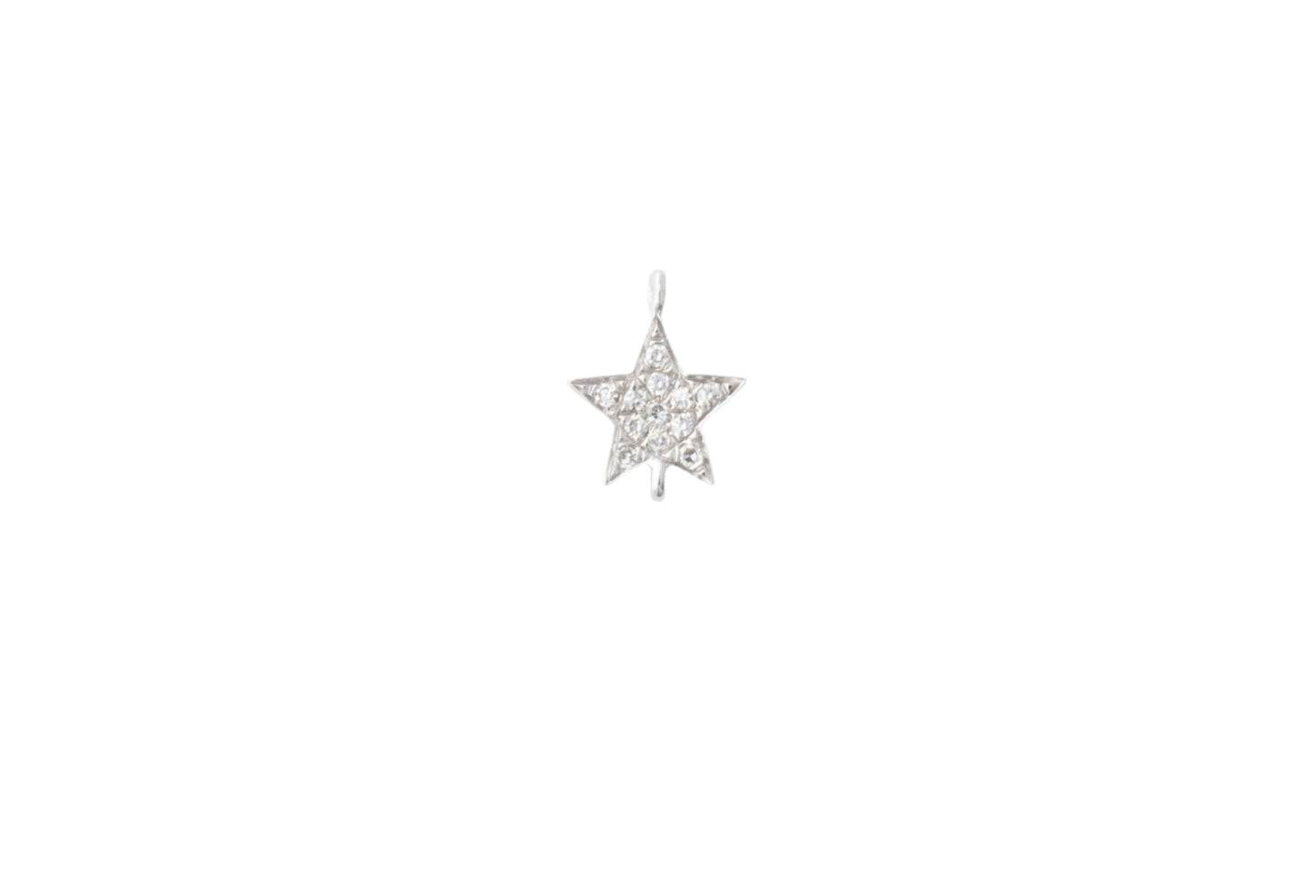 Diamond Pavé Star Connector, 14k Solid White Gold