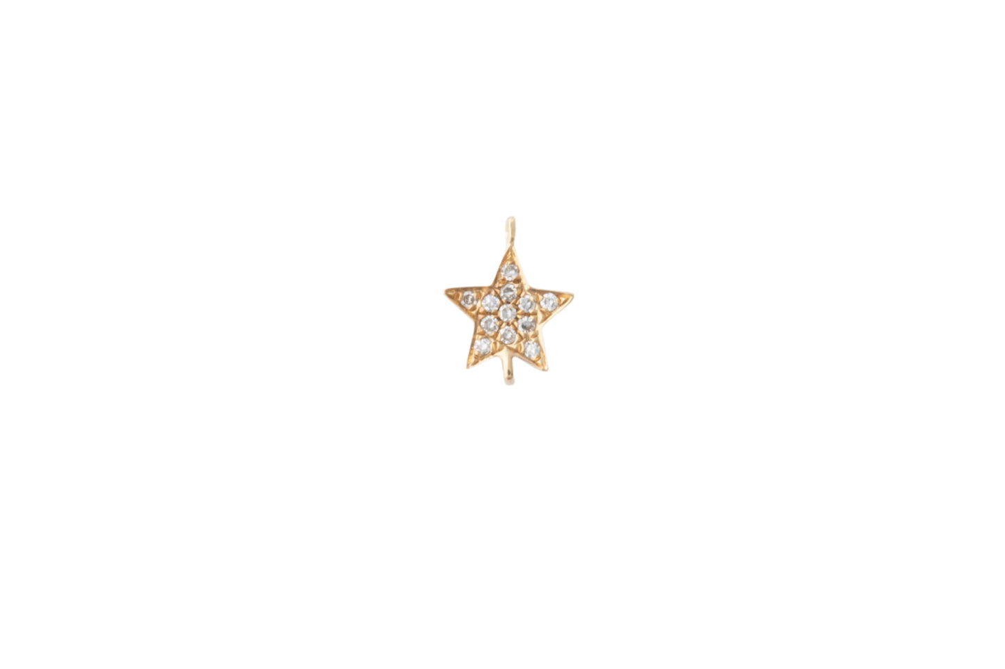 Diamond Pavé Star Connector, 14k Solid Yellow Gold
