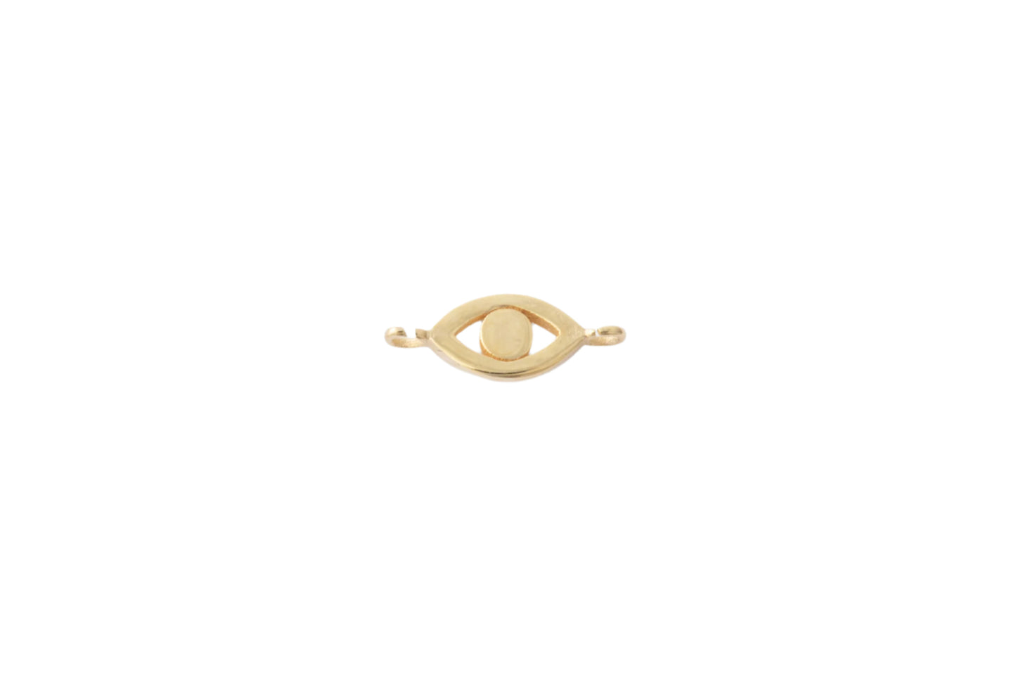 Evil Eye Connector, 14k Solid Yellow Gold