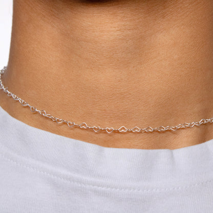 Heart Chain, Sterling Silver by the Inch