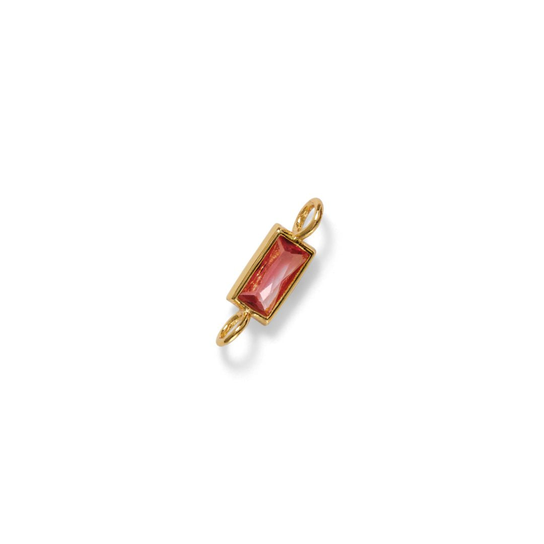 Baguette Connector, Pink, Vermeil