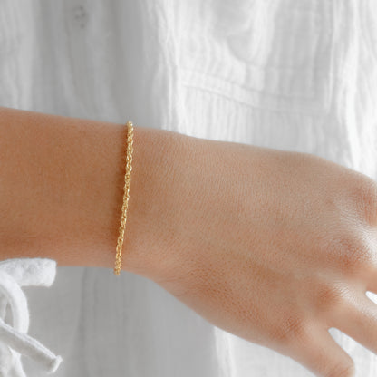 Dual Curb Chain, Yellow Gold Filled By the Bracelet