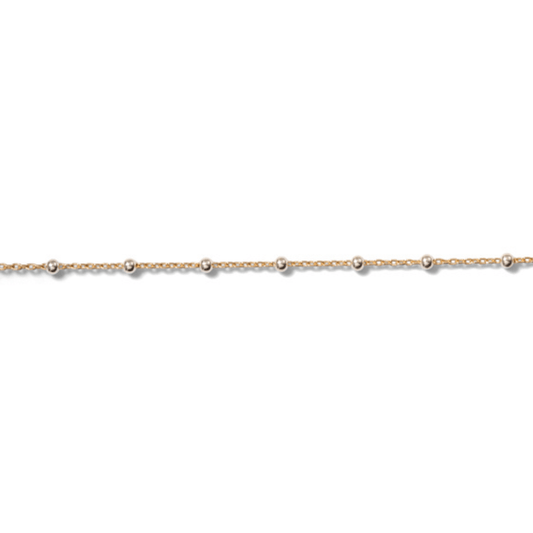 Permanent Jewelry, Satellite Cable Chain, Sterling Silver and Yellow Gold Filled by the Inch