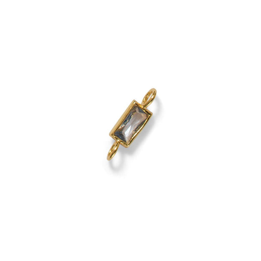 Baguette Connector, Blue, Vermeil