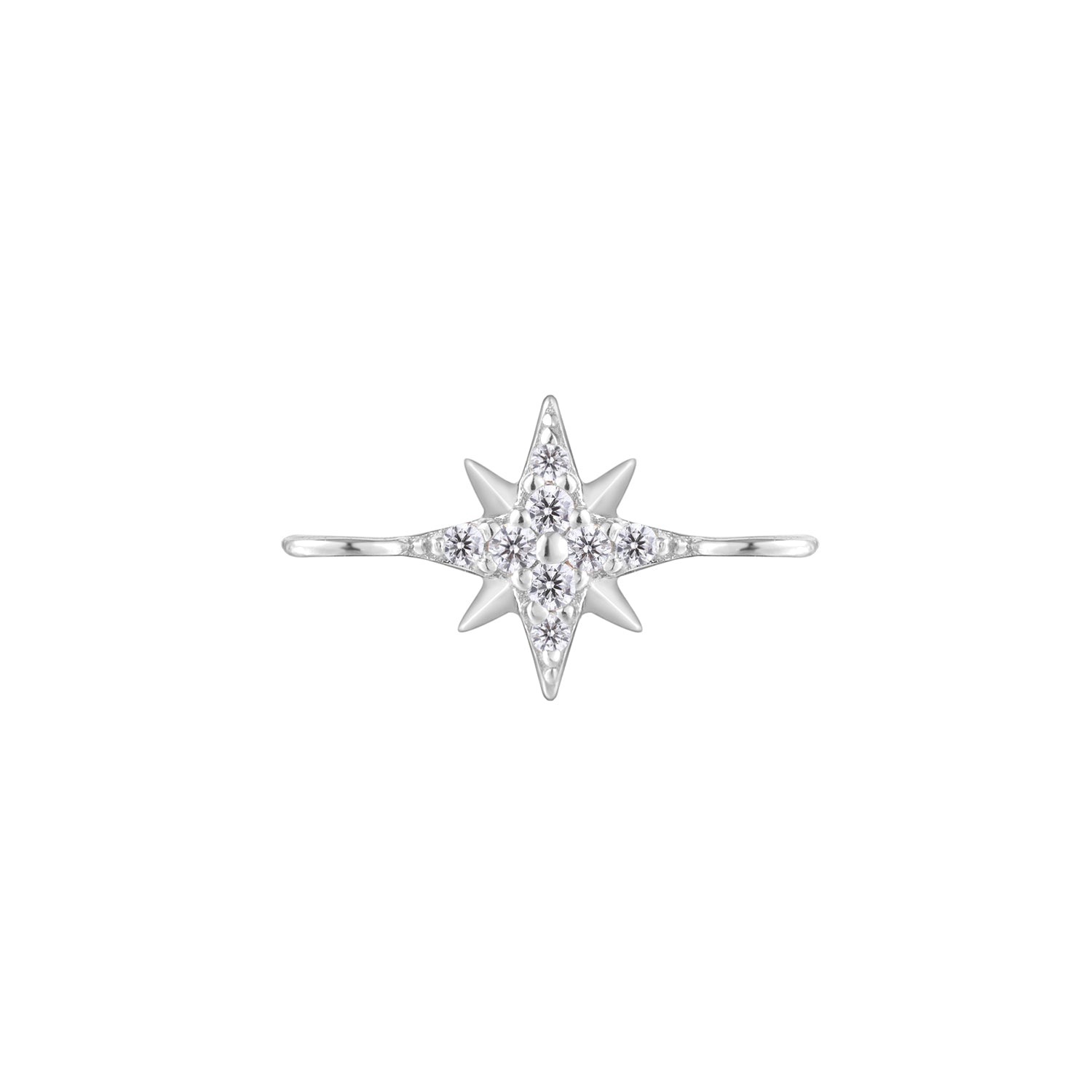 Permanent Jewelry, Pavé Diamond, Starburst Connector Charm, Sterling Silver