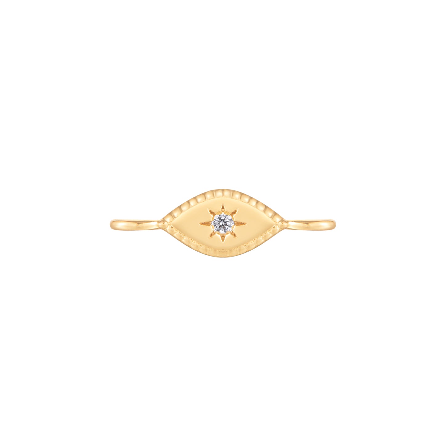 Permanent Jewelry, Eye Connector Charm, Vermeil
