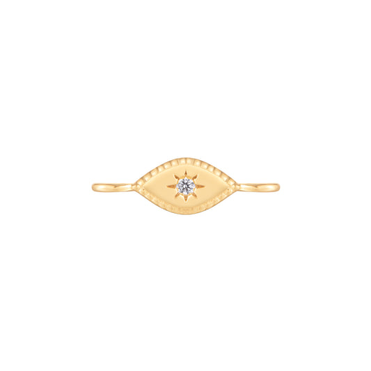 Permanent Jewelry, Eye Connector Charm, Vermeil
