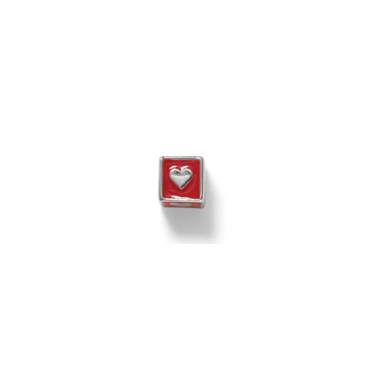 Heart Bead Charm, Sterling