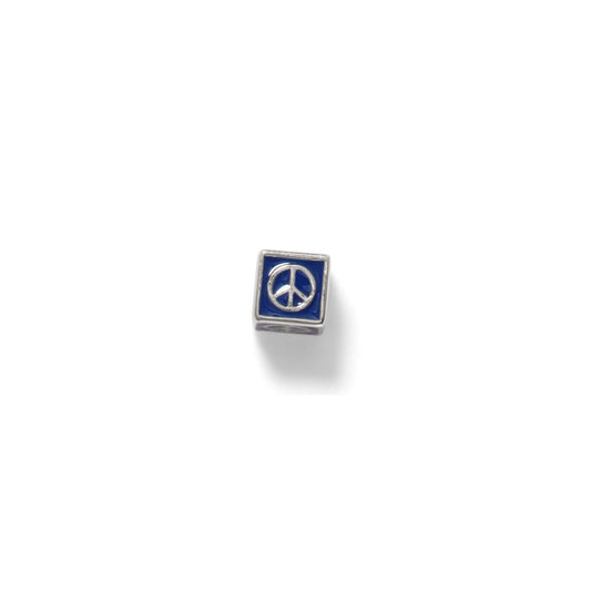 Peace Sign Bead Charm, Sterling