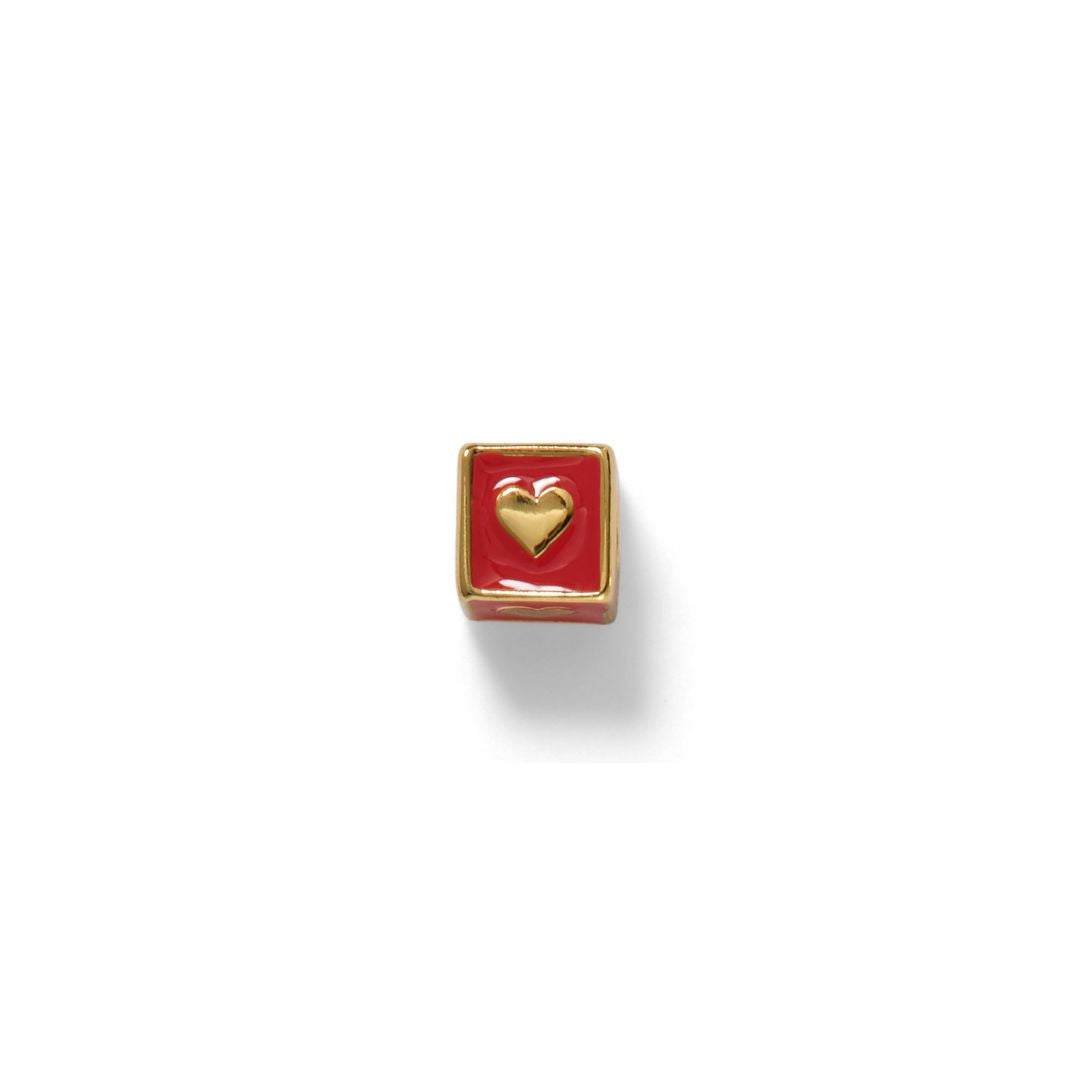 Heart Bead Charm, Vermeil