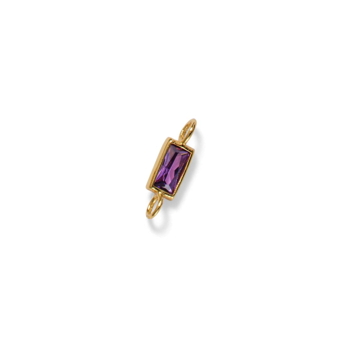Baguette Connector, Purple, Vermeil