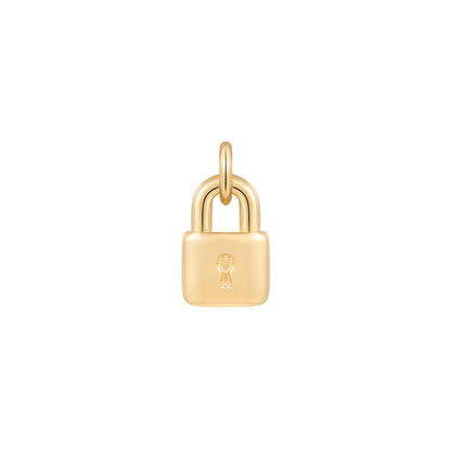 Permanent Jewelry, Padlock Charm, Vermeil
