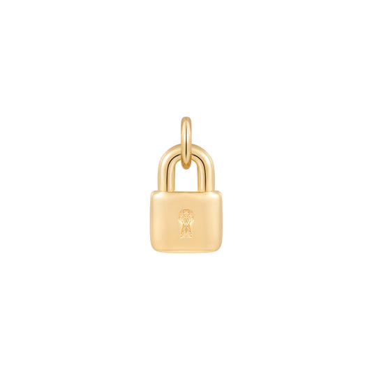Permanent Jewelry, Padlock Charm, Vermeil