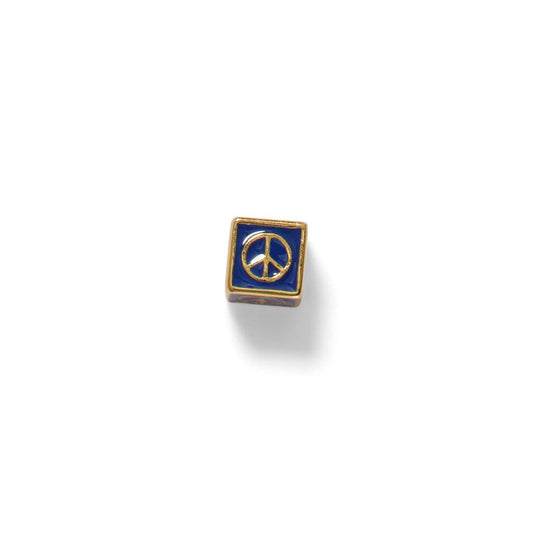 Peace Sign Bead Charm, Vermeil