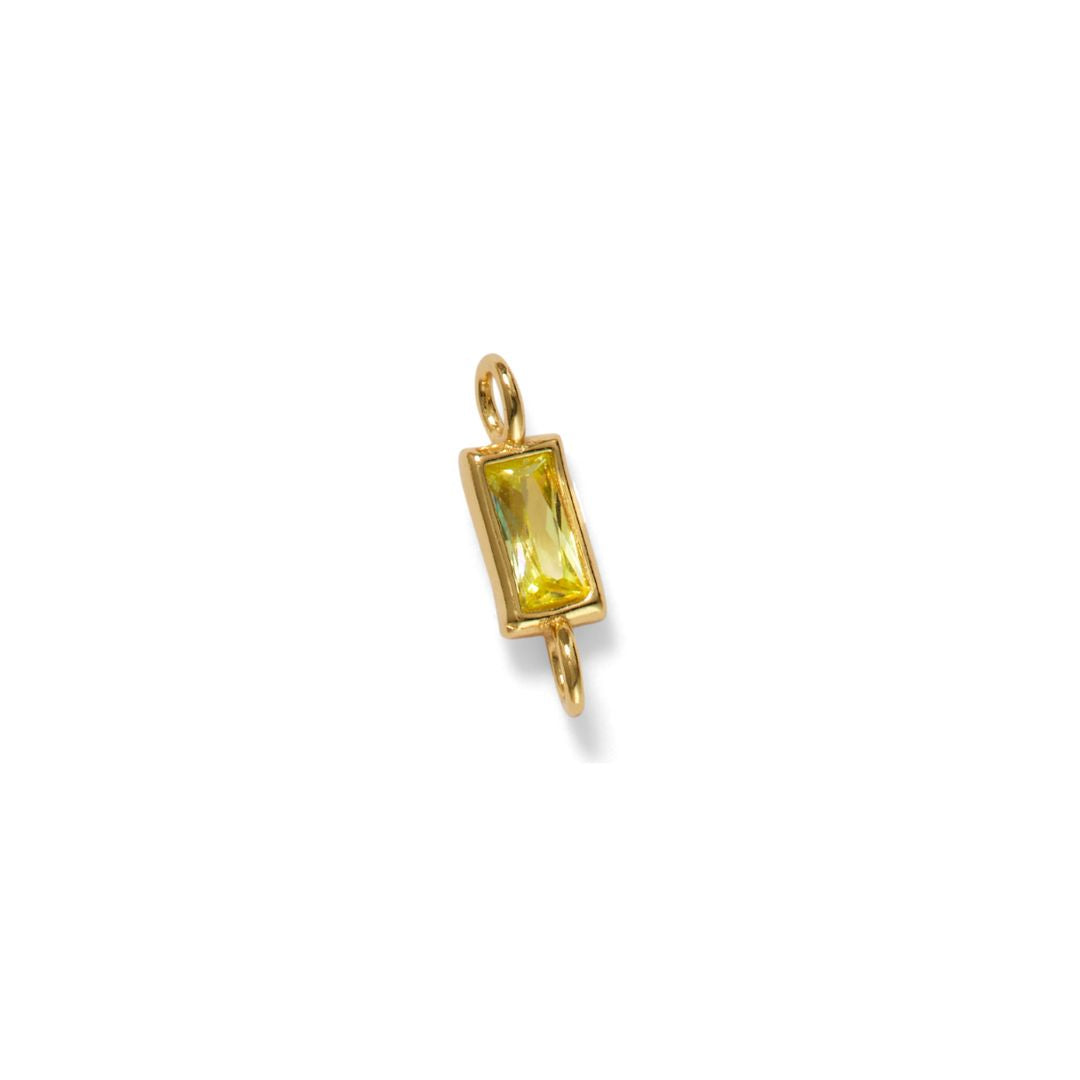 Baguette Connector, Green, Vermeil