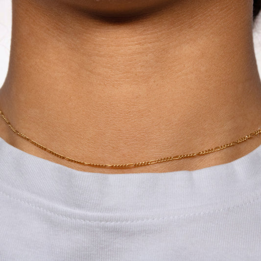 Figaro Chain, Yellow Gold Filled By the Bracelet