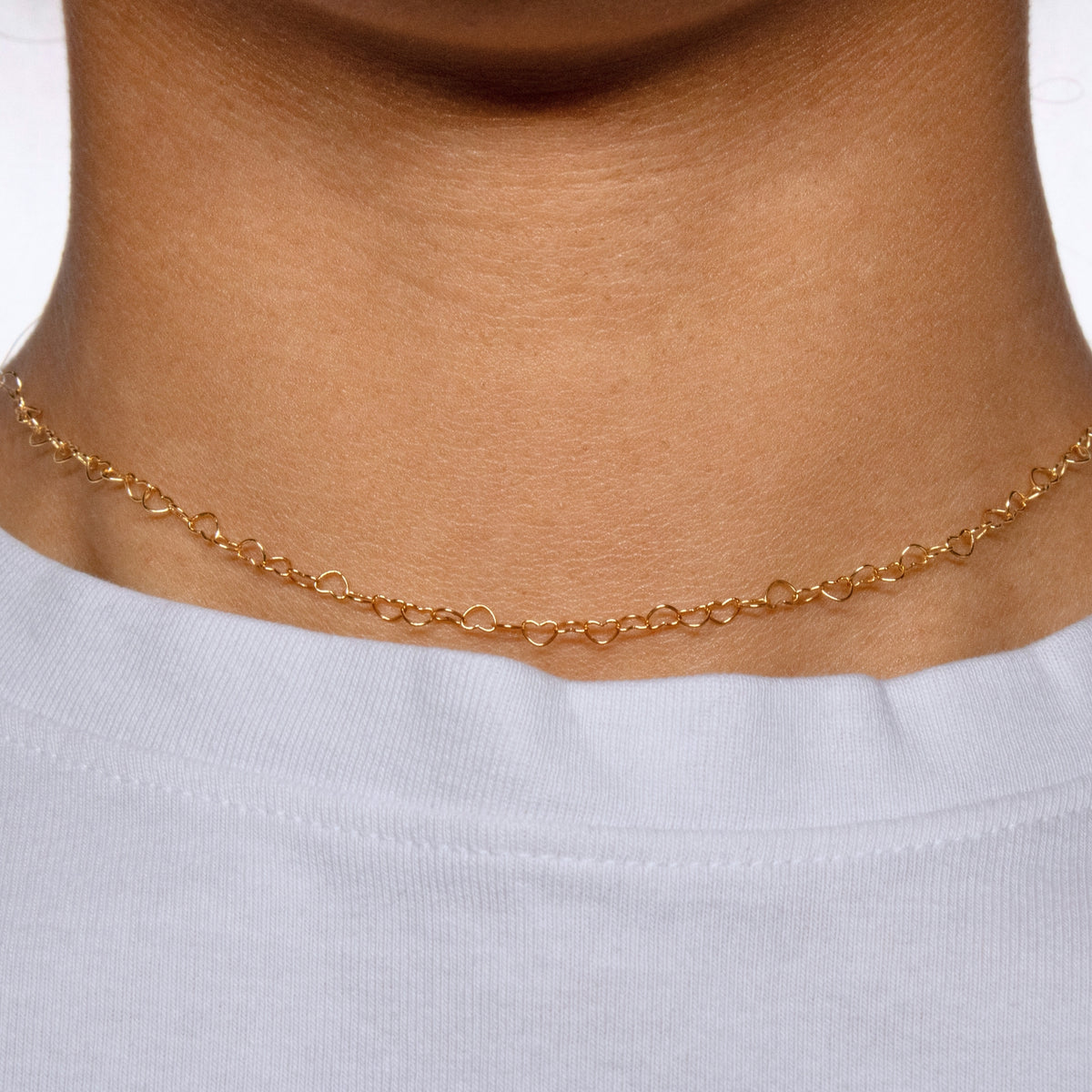 Heart Chain, Yellow Gold Filled By the Bracelet