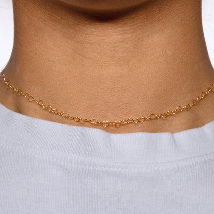 Heart Chain, Yellow Gold Filled By the Bracelet