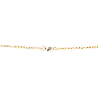 White Sapphire Round Connector, 14k Solid Yellow Gold