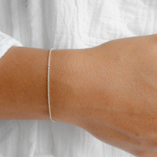 Cable Chain, Sterling Silver By the Bracelet