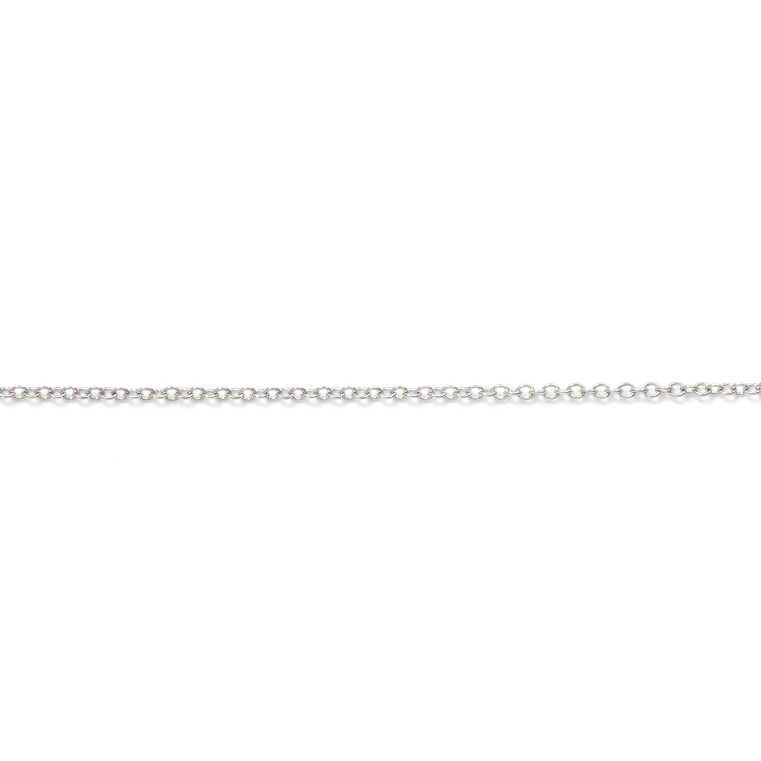 Permanent Jewelry, Cable Chain, 14k Solid White Gold by the Inch