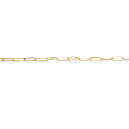Permanent Jewelry, Paperclip Chain, 14k Solid Yellow Gold by the Inch