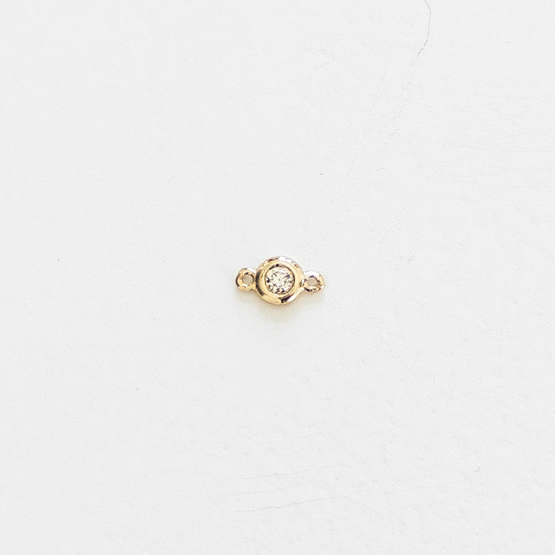 Diamond Bezel Connector, 14k Solid Yellow Gold