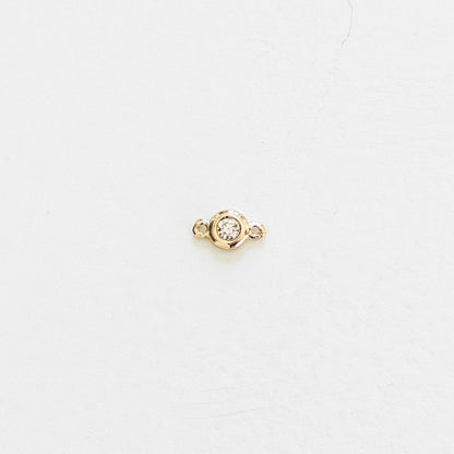 Diamond Bezel Connector, 14k Solid Yellow Gold