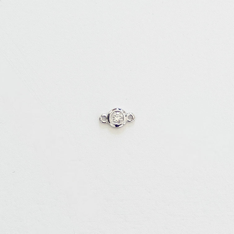 Diamond Bezel Connector, 14k Solid White Gold