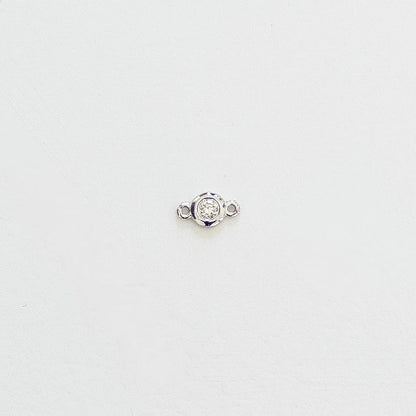 Diamond Bezel Connector, 14k Solid White Gold