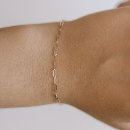 Paperclip Chain, 14k Solid Yellow Gold by the Inch